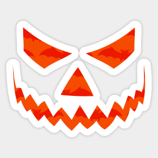 Scary Pumpkin Face Sticker